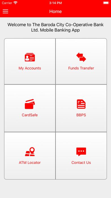 Baroda City Bank Mobile App Screenshot