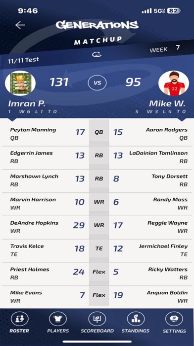 Generations Fantasy Football Screenshot