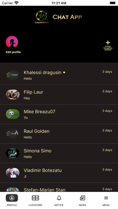 Golden Chat App screenshot n.2
