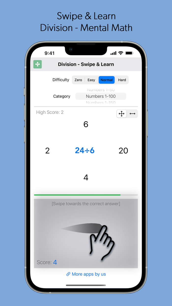 Division Math - Swipe and Learn