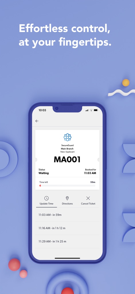 Skiplino - ユーザーは、リアルタイムの待ち時間表示を通じて現在の状況を把握し、予約の時刻更新やキャンセルといった柔軟な予約管理オプションを利用してスケジュールを調整できます。