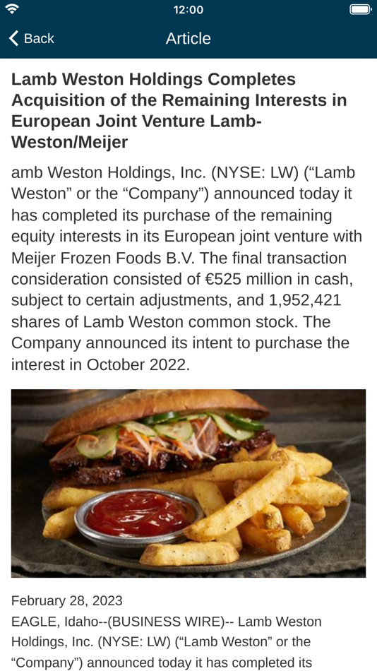 #3. LW Fry Feed (iOS) Podle: Lamb Weston Inc