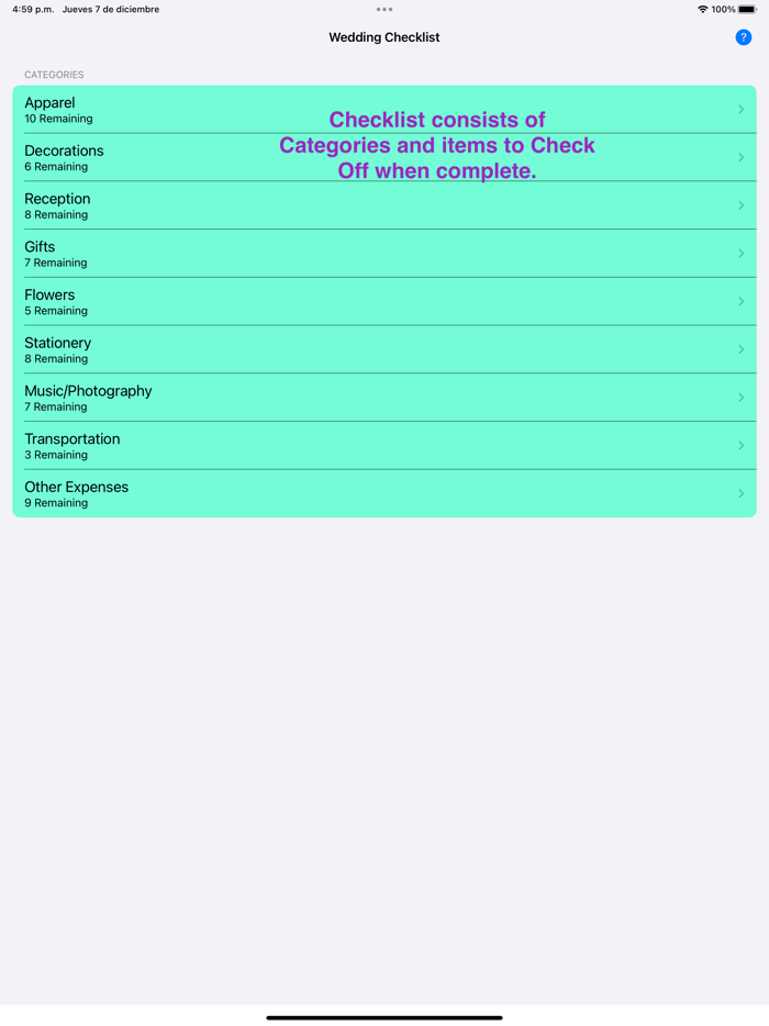 Wedding Success Checklist