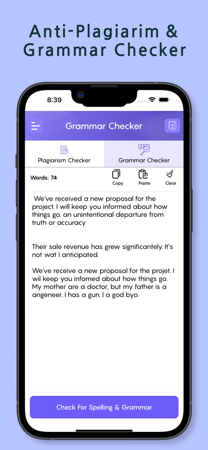 Anti-Plagiarism Grammar Check