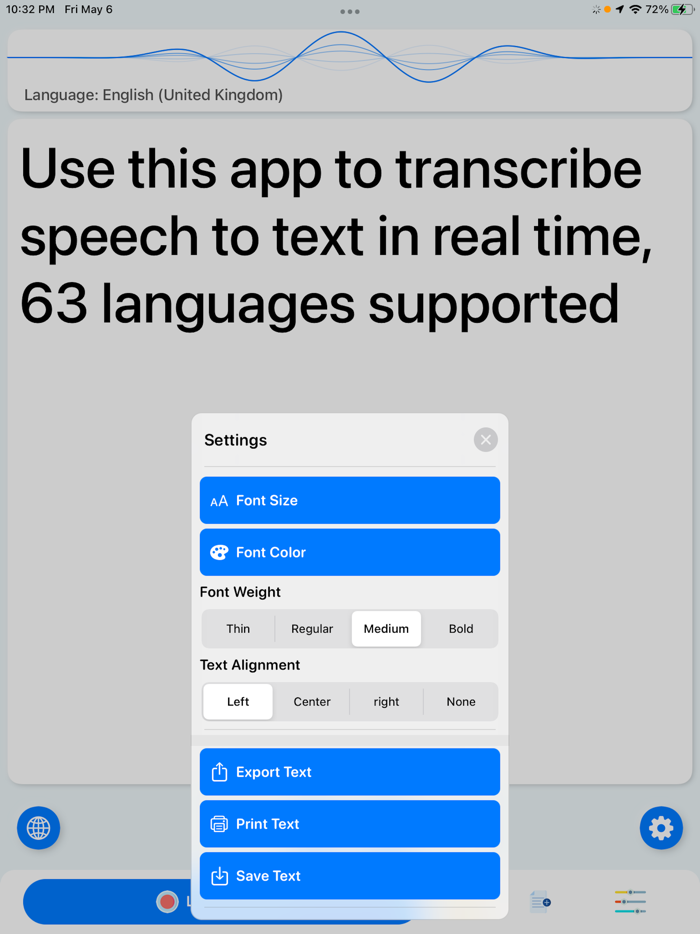 Dictation to text - transcribe