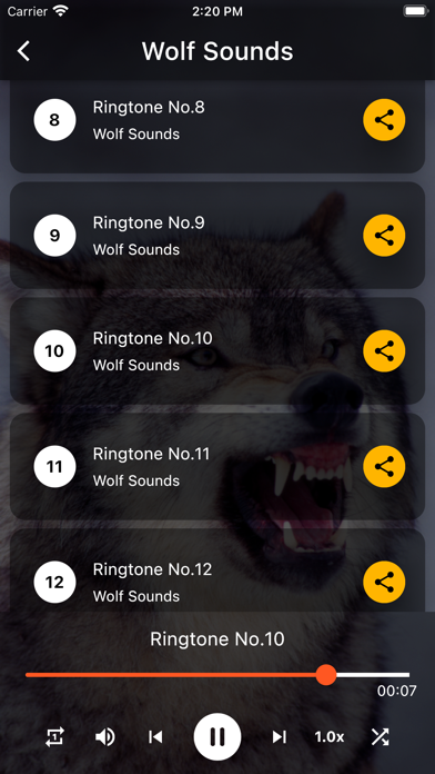 Wolf Sounds Ringtones Screenshot