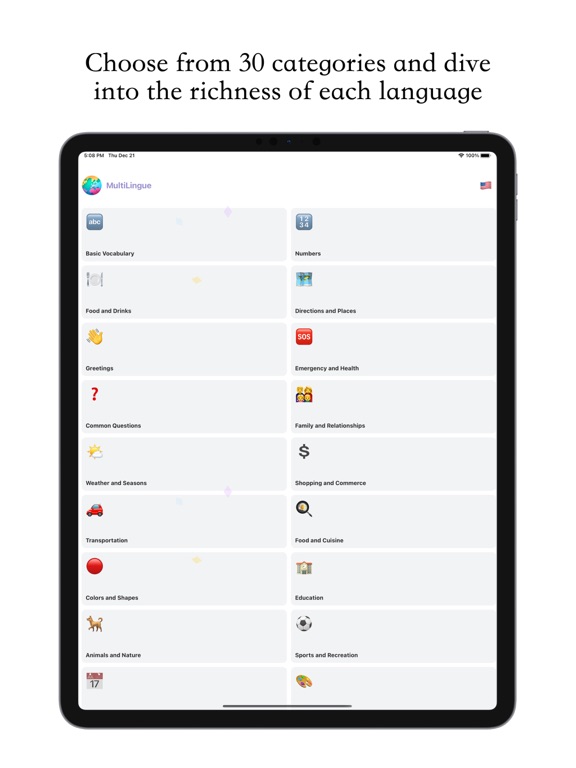 Multilingue - Learn Languages iPad screenshot 2 - Education app