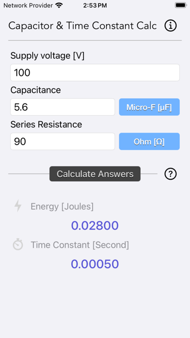 Capacitor Calculator Screenshot