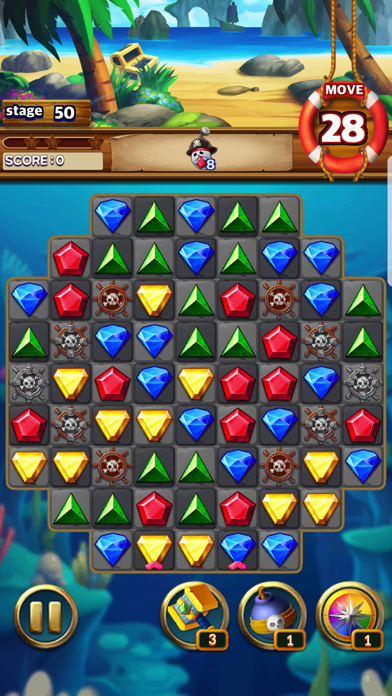 Jewels Pirate - Match 3 Puzzle Screenshot