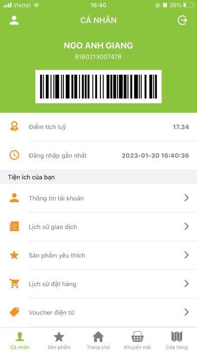 Satra Loyalty Card Screenshot