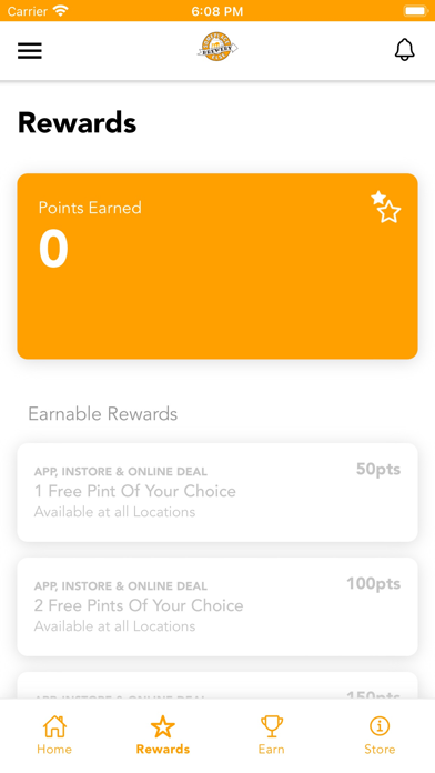 SomePlace Else Brewery Rewards Screenshot