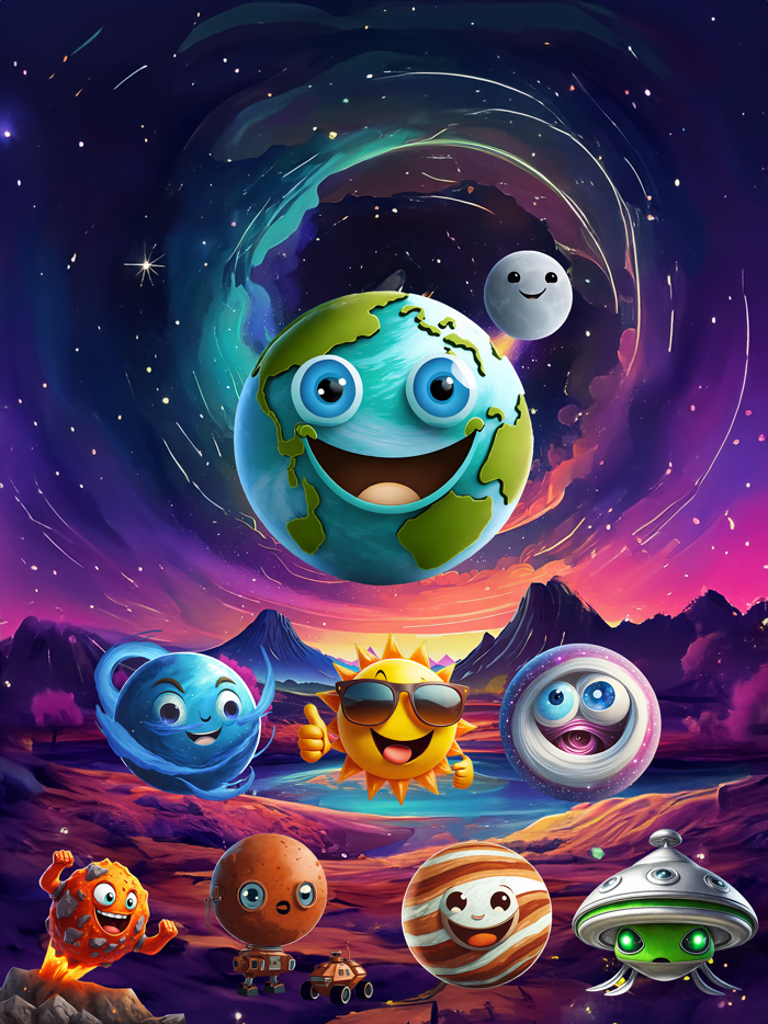 Space Faces Stickers