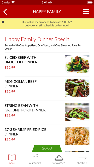Happy Family Chinese Food Screenshot