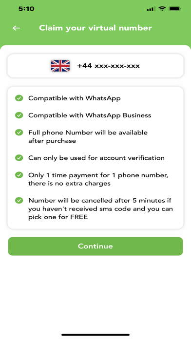 Virtual Number for WhatsApp Screenshot