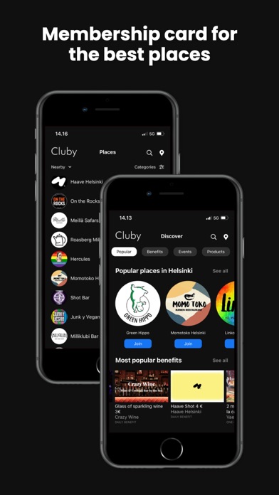 Cluby: Membership card Screenshot