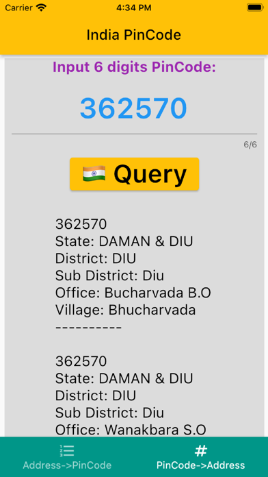 India PinCode Postal Code Screenshot