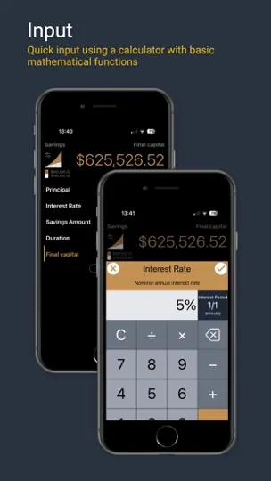 Capture d'écran de Financial Calculator MarkMoney sur iPhone 6