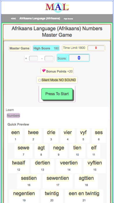 Afrikaans M(A)L Screenshot