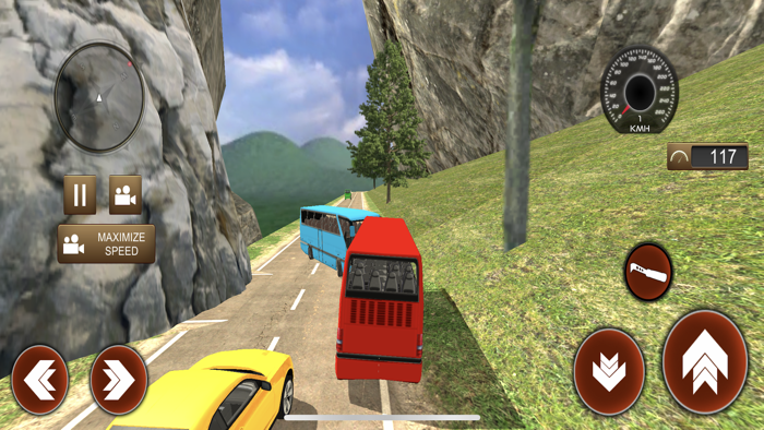 Off road uphill mountain Bus