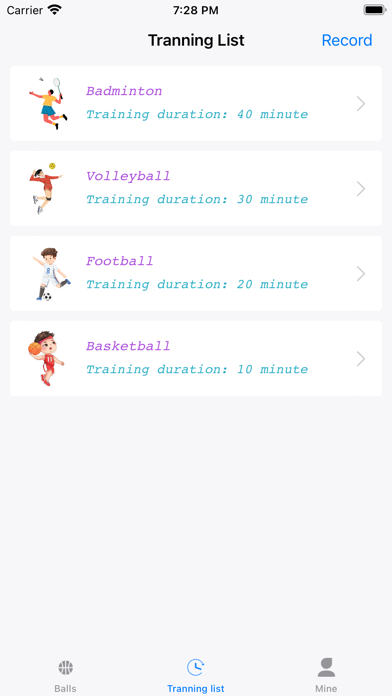 Fun sports BallEventsPersist Screenshot