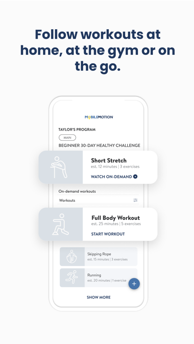 Mobile Motion Fitness Screenshot