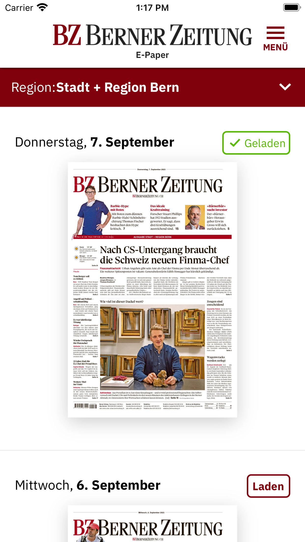 BZ Berner Zeitung E-Paper