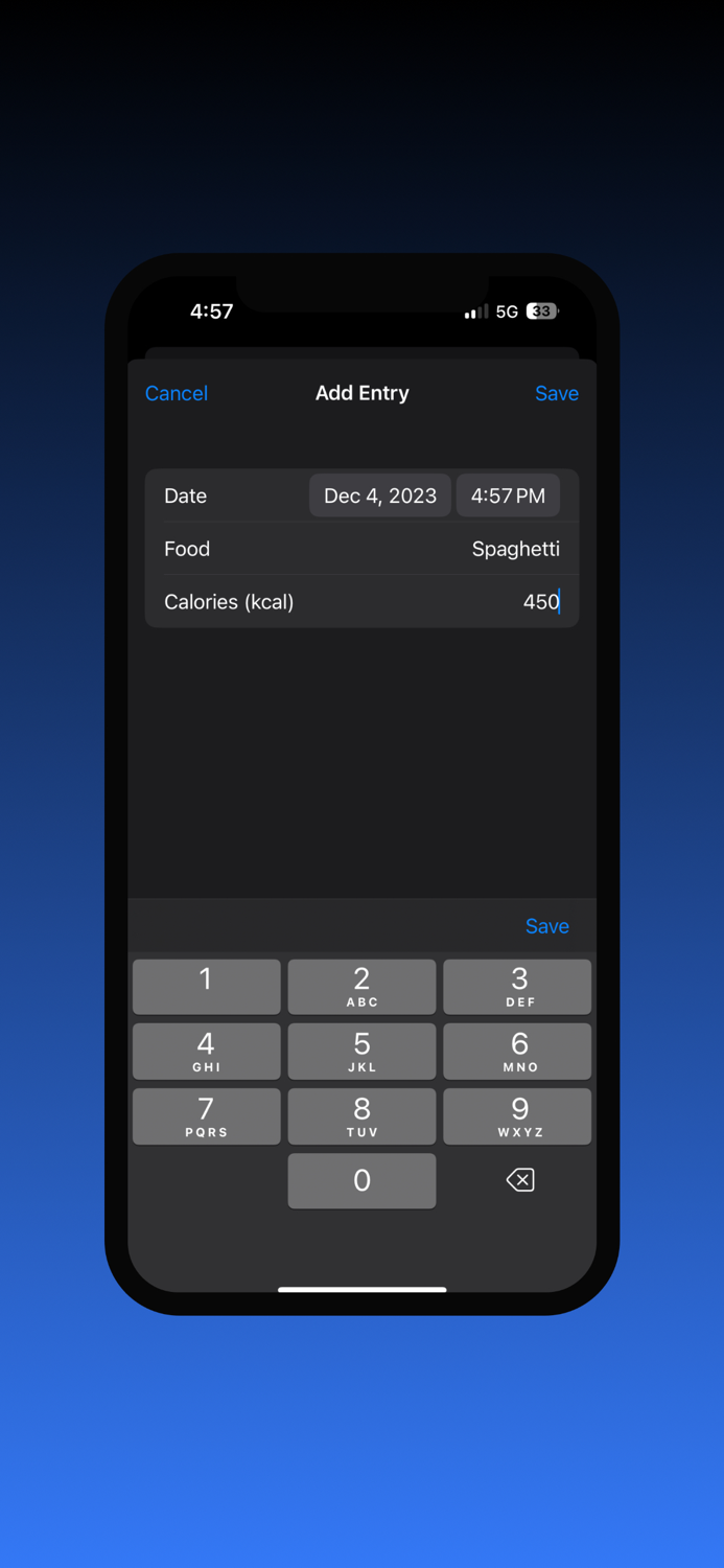 Minimal Calorie Tracker