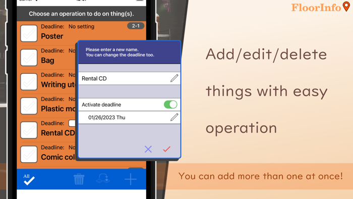FloorInfo - Organize things