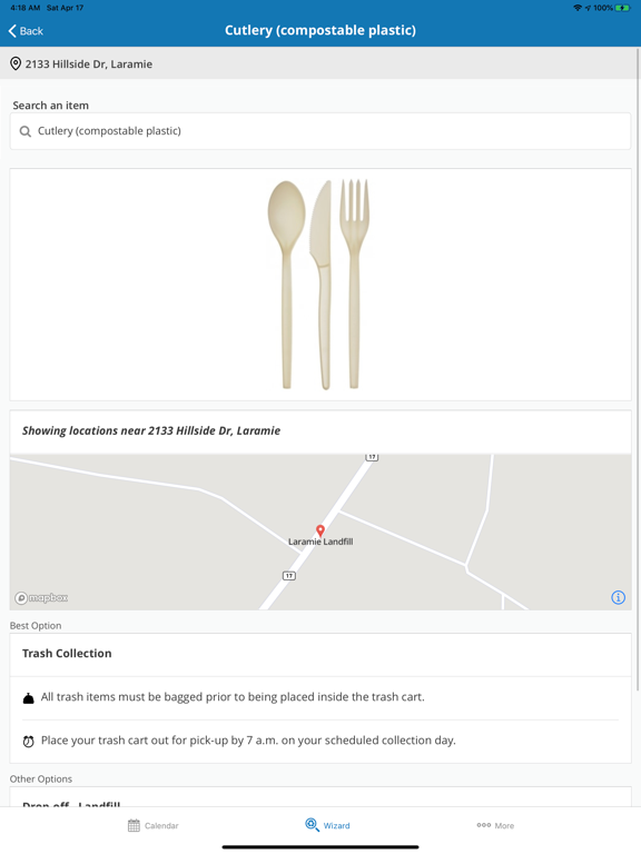 Laramie Waste & Recycling iPad screenshot 4 - Reference app