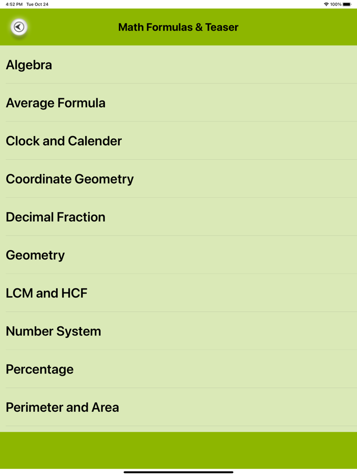 Maths Formulas and Brain Teaser