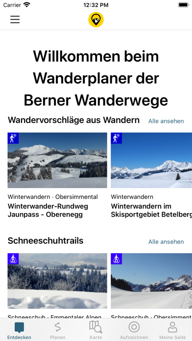 Wanderplaner Berner Wanderwege Screenshot