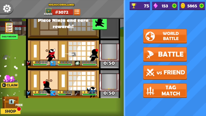 Jumping Ninja Battle - 2Player Screenshot