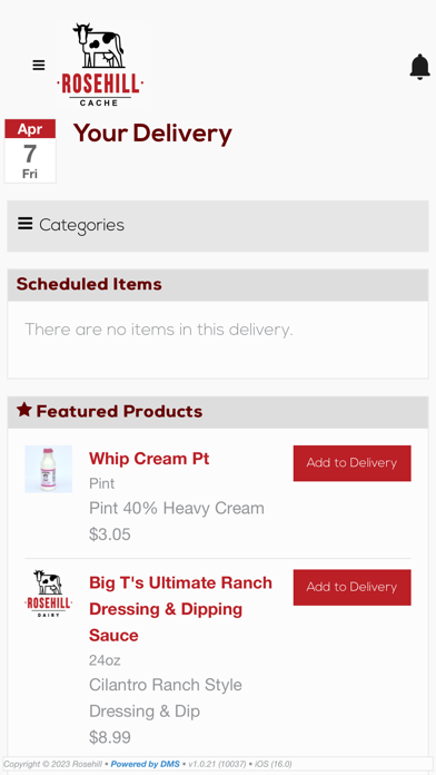 Rosehill Dairy – Cache Screenshot