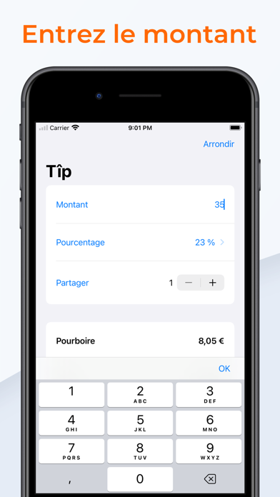Screenshot #1 pour Tîp: Calculateur de Pourboires