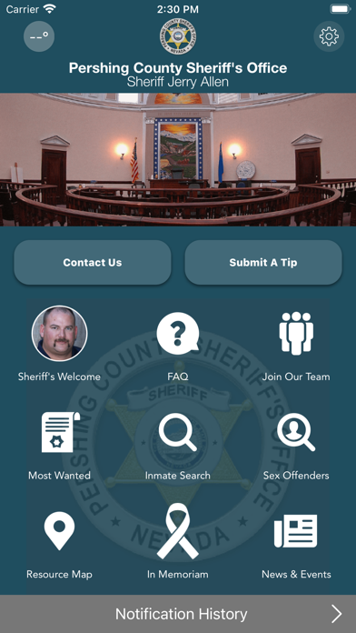 Pershing County Sheriff App Screenshot