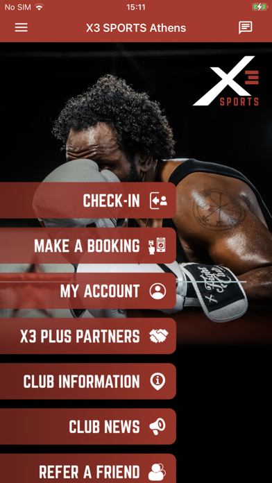 X3 Sports Member App Screenshot