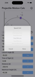 Projectile Motion Calc screenshot #3 for iPhone