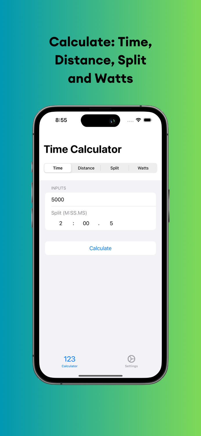 ErgSpeed - Rowing Calculator