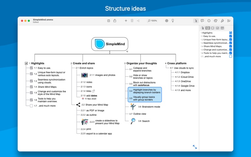 SimpleMind − Mind Mapping Screenshot