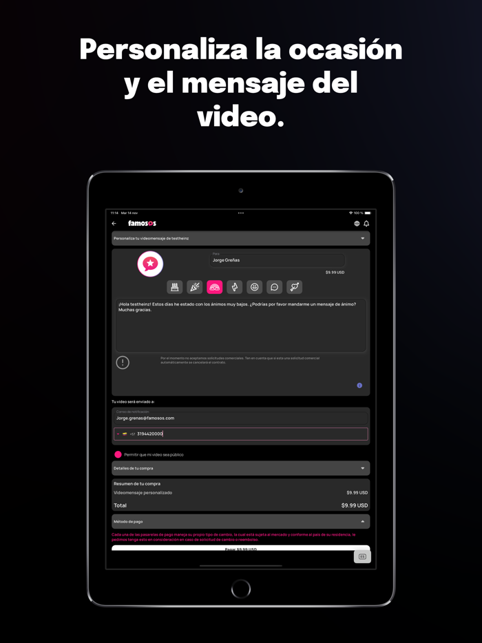 Famosos - Saludos a un Clic