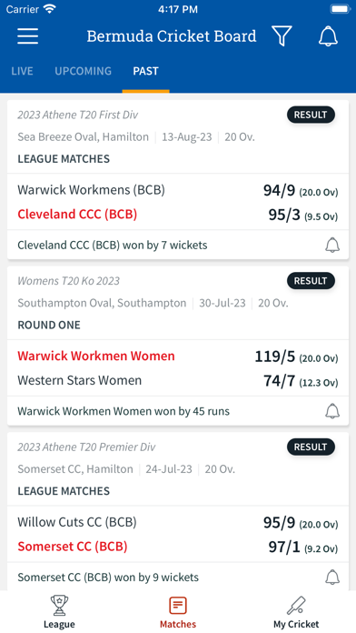 Bermuda Cricket Board Screenshot