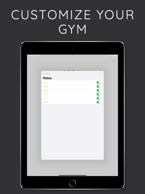 PlateCalc Barbell Calculator iPad screenshot 3 - Health & Fitness app