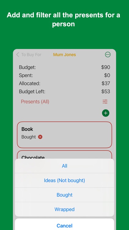 To Buy For - Christmas Done