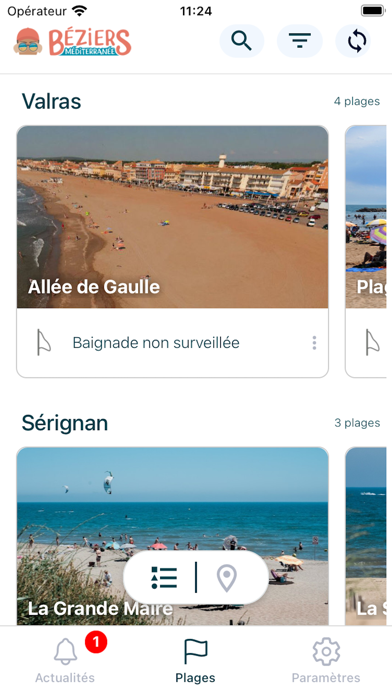 Béziers Méditerranée InfoPlage Screenshot