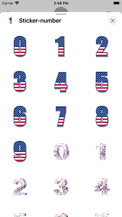 Sticker number Screenshot