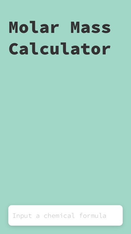 Molar mass Calculation