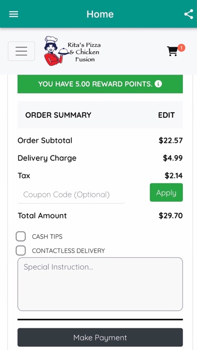 RITA'S PIZZA & CHICKEN FUSION Screenshot