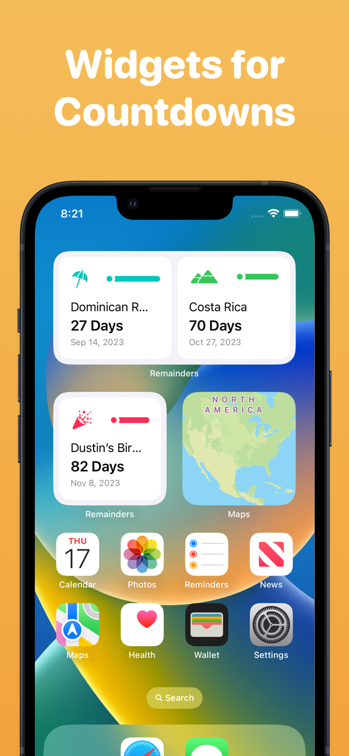 Countdown App - Remainders