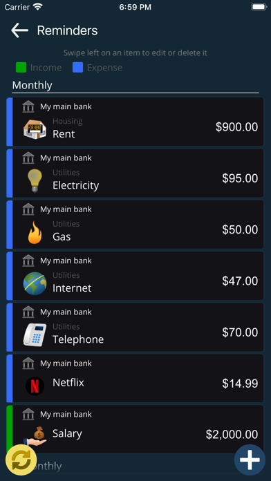 My Accounts and Expenses Screenshot