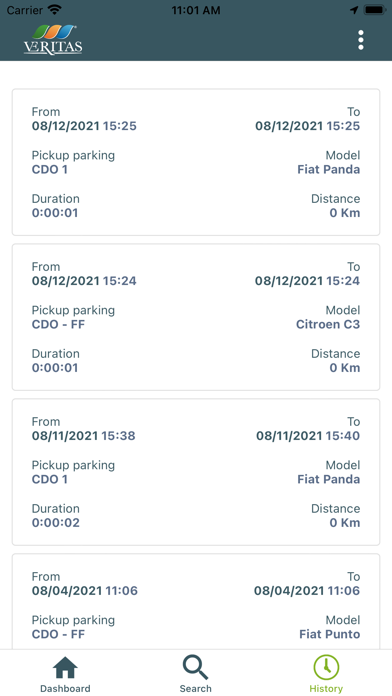Veritas Car Sharing Screenshot